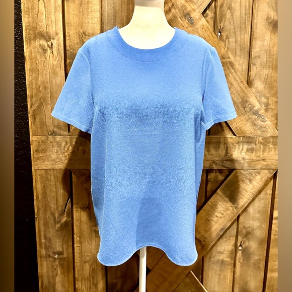 Catherine Malandrino Light Blue Button Back Blouse Sz L - Picture 14 of 15